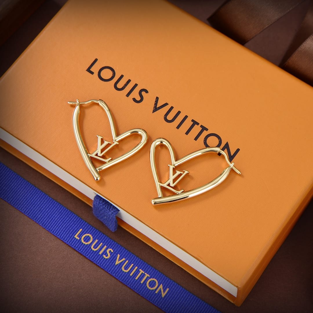 Louis Vuitton LV&V Red Lacquer Heart Earrings Louis Vuitton