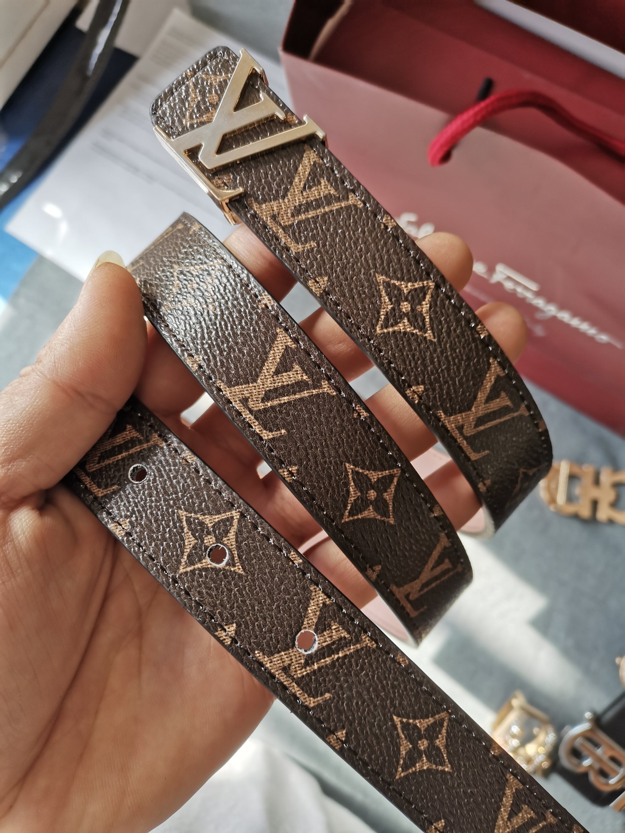 Louis Vuitton thin Belt 2.5cm Merit Trends